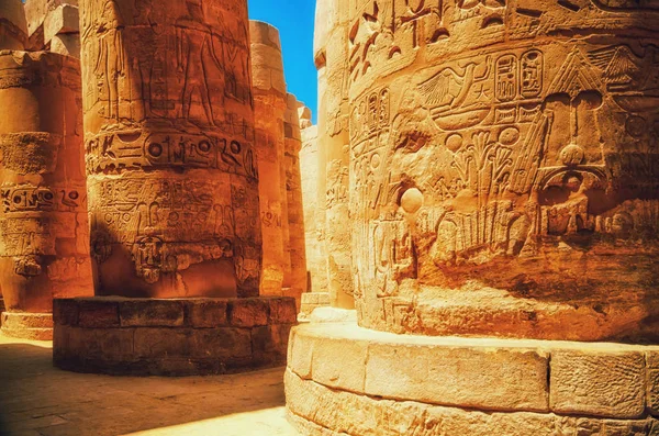 Great Hypostyle Hall Clouds Temples Karnak Ancient Thebes Luxor Egypt — Stock Photo, Image