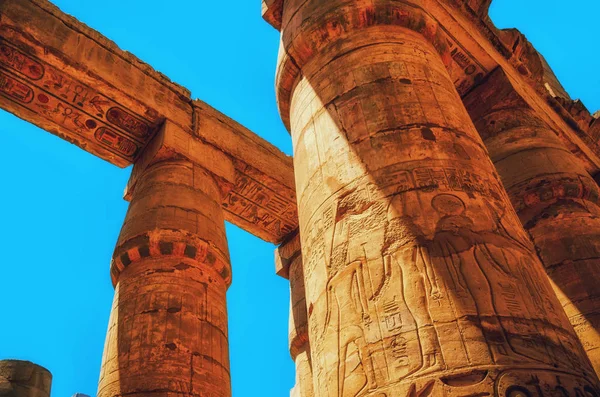 Große Hypostylische Halle Und Wolken Den Tempeln Von Karnak Antike — Stockfoto