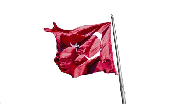 土耳其国旗被隔离在白色 — 图库照片