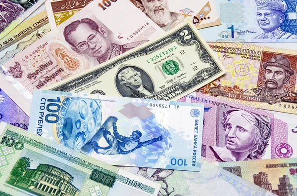 Dünya para kolaj. Arka planda nesne