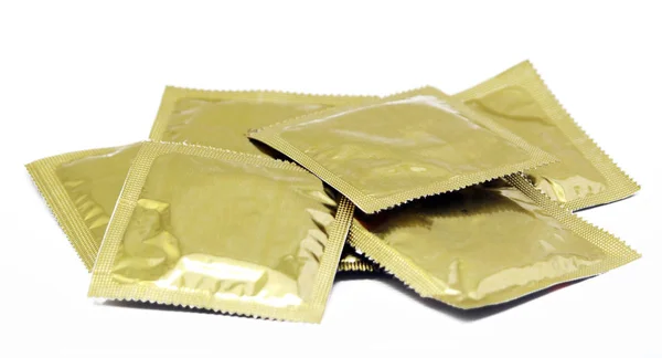 Isolated Condoms Isolated White — Stock Photo, Image