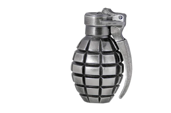 Isolé Sur Grenade Blanche Briquet — Photo