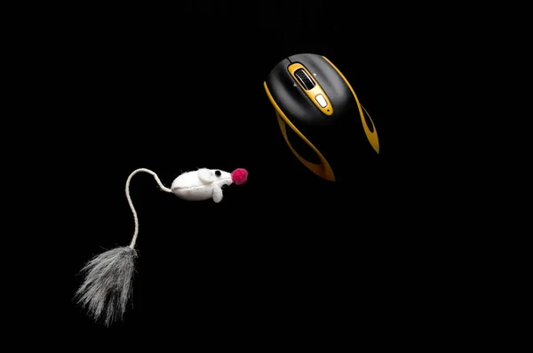 Mouse Isolated Black — Stock Photo, Image