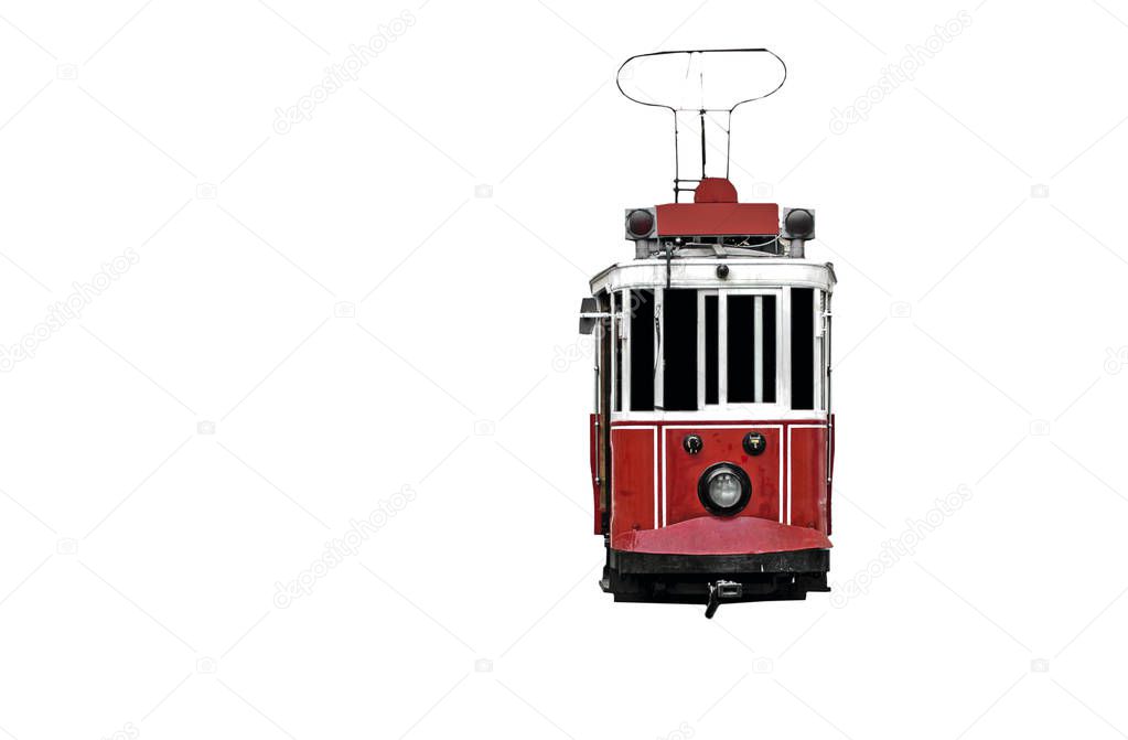 Istanbul tram. isolated on white