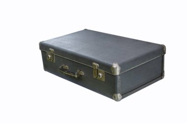 Beyaz izole klasik gri çanta