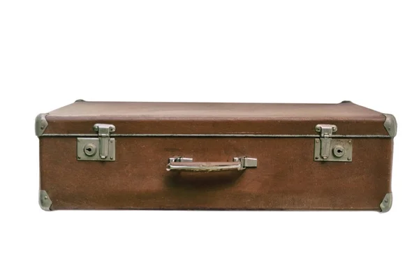 古いスーツケースは、白い背景で隔離 — ストック写真