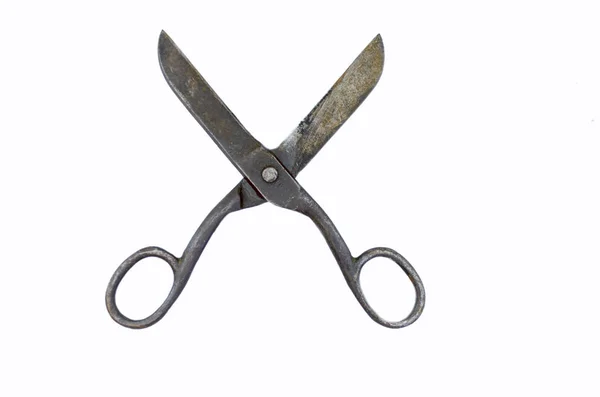 Old scissors isolated on white background — Stock Photo, Image