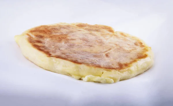 Khachapuri Aislado Sobre Fondo Blanco Khachapuri Plato Nacional Harina Georgia — Foto de Stock