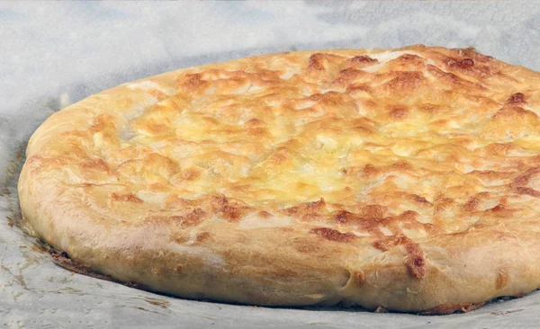 Khachapuri Isolerad Vit Bakgrund Khachapuri Nationell Mjöl Maträtt Georgien — Stockfoto