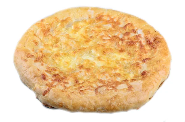 Khachapuri Isolerad Vit Bakgrund Khachapuri Nationell Mjöl Maträtt Georgien — Stockfoto