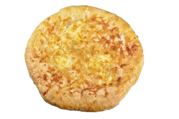 Khachapuri Isolerad Vit Bakgrund Khachapuri Nationell Mjöl Maträtt Georgien — Stockfoto