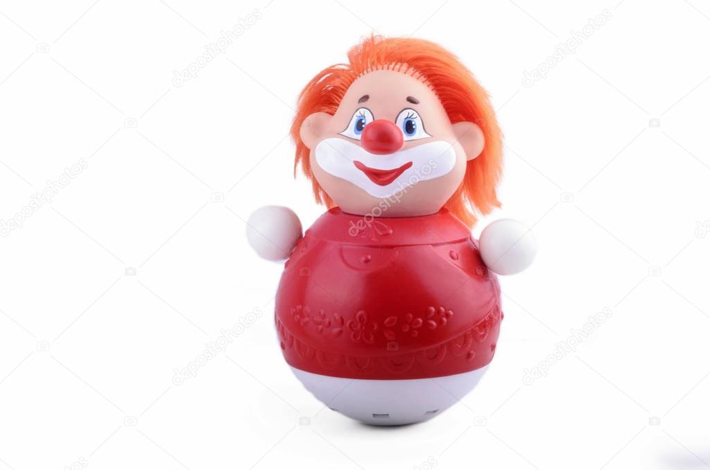 A toy of clown-tumbler isolated on white
