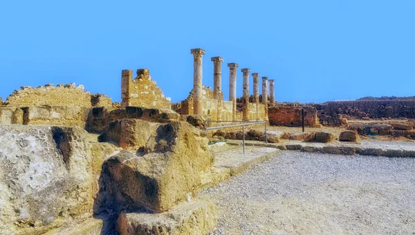 Columnas Del Templo Parque Arqueológico Kato Paphos Paphos Chipre — Foto de Stock