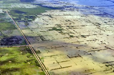 Uçaktan Kamboçya havadan görünümü