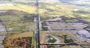 Uçaktan Kamboçya havadan görünümü