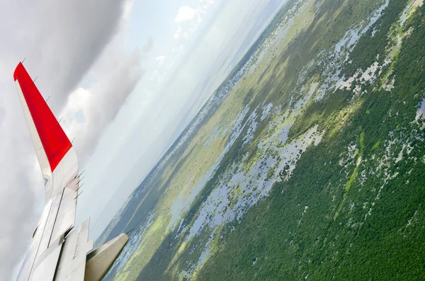 Vista Aérea Camboja Avião — Fotografia de Stock