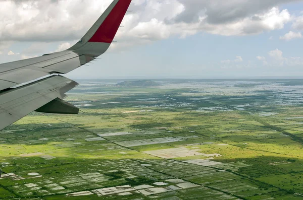 Luchtfoto Van Het Cambodja Van Vliegtuig — Stockfoto