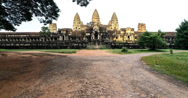 Αρχαία Angkor Wat Ναός Siem Συγκεντρώνει Καμπότζη — Φωτογραφία Αρχείου