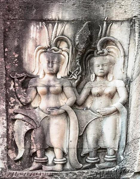 Bajorrelieve Templo Angkor Wat — Foto de Stock