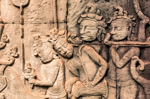 Bajorrelieve Del Templo Bayon — Foto de Stock