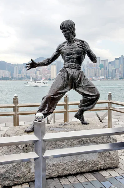 Hong Kong China Maio Estátua Bruce Lee Avenida Das Estrelas — Fotografia de Stock