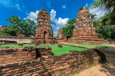 WAT Mahathat tapınakta Ayutthaya Historical Park, Unesco Dünya Mirası alanı, Tayland