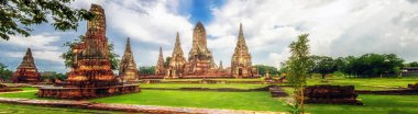Wat Chaiwatthanaram is ancient buddhist temple, famous and major tourist attraction religious of Ayutthaya Historical Park in Phra Nakhon Si Ayutthaya Province, Thailand clipart