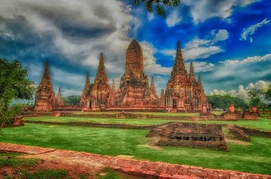 Wat Chaiwatthanaram is ancient buddhist temple, famous and major tourist attraction religious of Ayutthaya Historical Park in Phra Nakhon Si Ayutthaya Province, Thailand clipart
