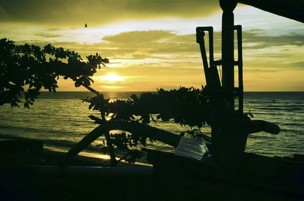 Bali Solnedgång Lovina Stranden — Stockfoto