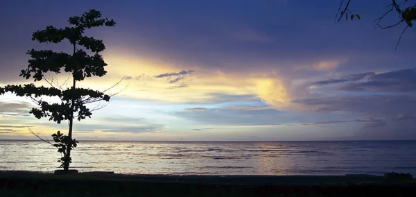 Bali Solnedgång Lovina Stranden — Stockfoto