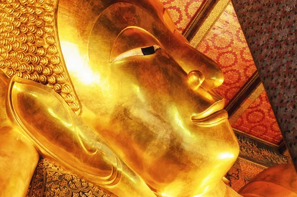 Reclinando Estátua Ouro Buda Wat Pho Bangkok Tailândia — Fotografia de Stock