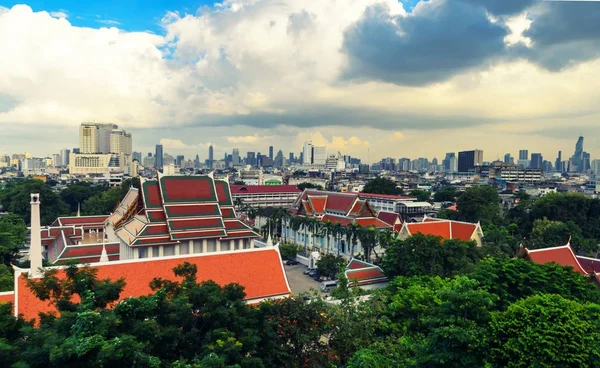 Panorama de Bangkok da montanha dourada, Tailândia — Fotografia de Stock