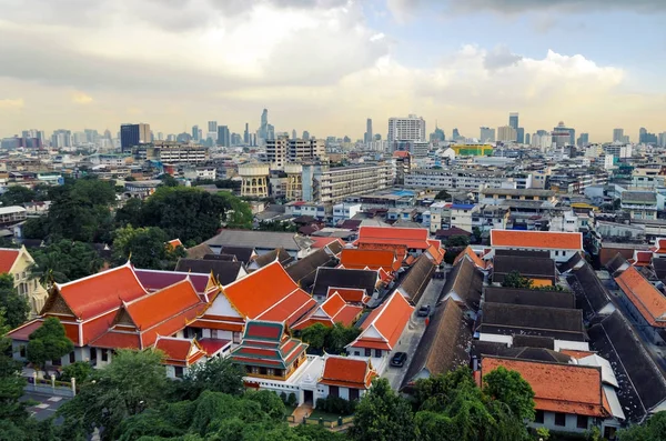 Bangkok panorama desde Golden mountain, Tailandia — Foto de Stock