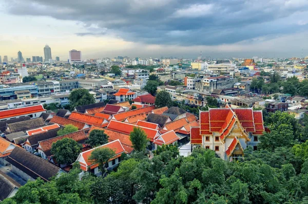 Панорама Бангкока с Золотой горы, Таиланд — стоковое фото