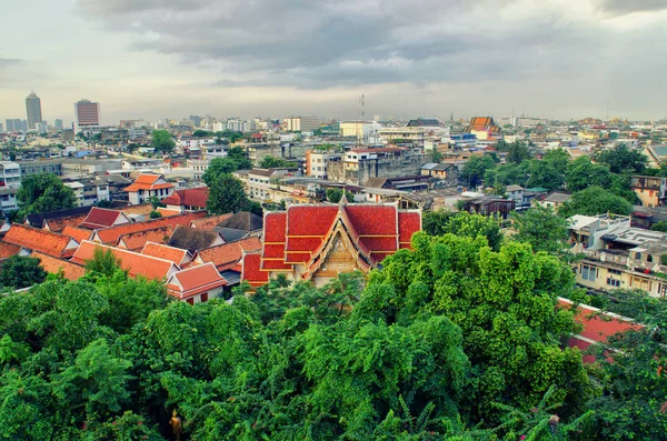 Panorama Bangkoku od zlatých hor, Thajsko — Stock fotografie