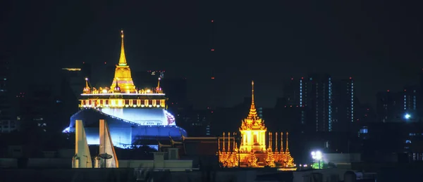 Golden Mount Temple night view, Bangkok Thailand Landmark