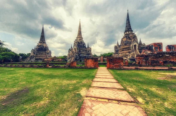 Wat Phra Si Sanphet Ayutthaya - Ayutthaya Historical Park tem sido considerado um Património Mundial Ayutthaya na Tailândia . — Fotografia de Stock