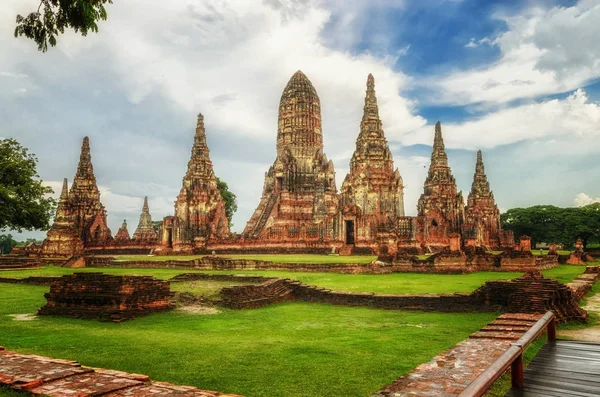 WAT Chaiwatthanaram antik Budist tapınağı, ünlü ve önemli turistik cazibe dini Ayutthaya Historical Park Phra Nakhon Si Ayutthaya Eyaleti, Tayland olduğunu