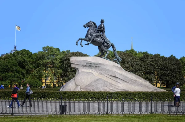 São Petersburgo Rússia Junho 2017 Monumento Pedro Primeiro Veja Monumento — Fotografia de Stock
