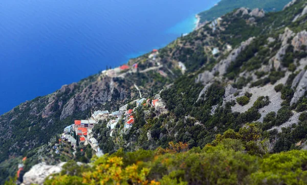 Sainte montagne Athos. Une vue d'en haut — Photo