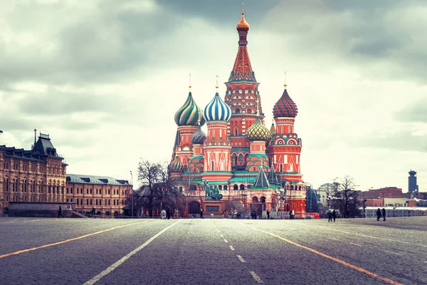 Basilius Kathedrale Auf Dem Roten Platz Moskau Und Goldene Wolken — Stockfoto
