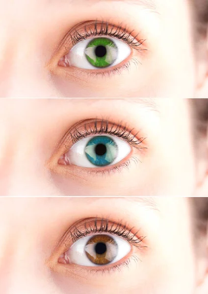 Olho detalhado em cores diferentes — Fotografia de Stock