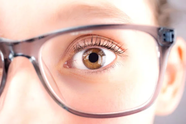 Blick auf braunes Auge — Stockfoto