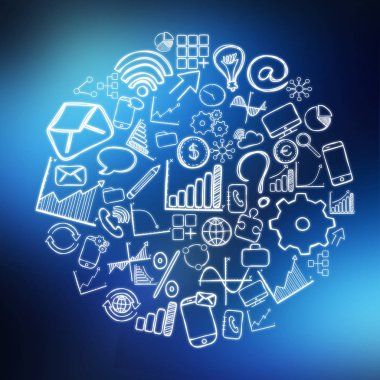 iş el çizilmiş simgeler 