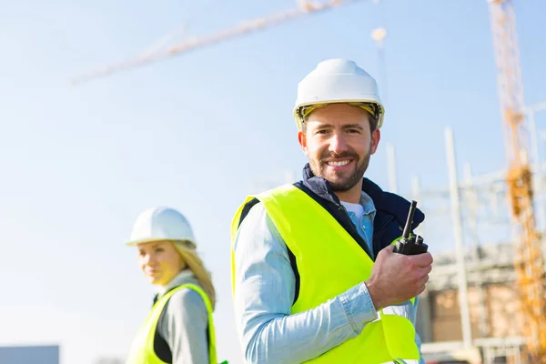 Investors on their building object — Stock Photo, Image