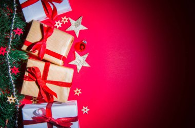 Christmas kırmızı arka plan dekor ile