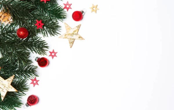 Kerstmis witte achtergrond met decor — Stockfoto
