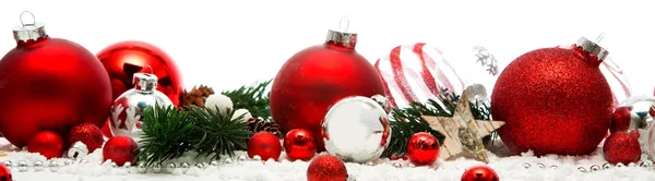 Natal fundo branco com decoração — Fotografia de Stock