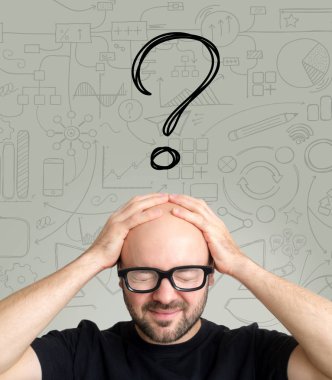 Soru işareti adam kafa gidiyor