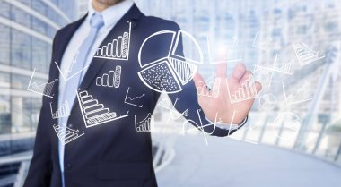 Grafik arabirimiyle dokunmadan işadamı